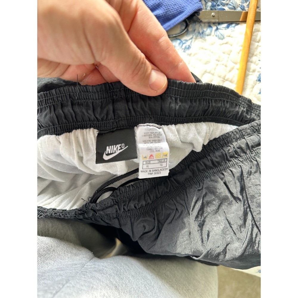 Vintage Authentic 90s Nike Mens XL Warmup Pants Black Green Joggers Black Tag - Picture 8 of 9